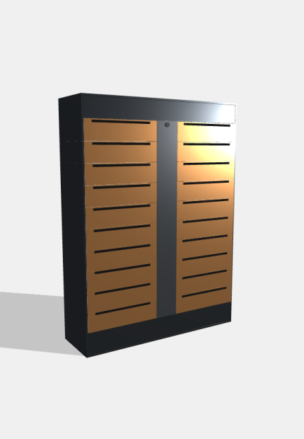 Дополнительная секция электронного почтового ящика, 20 ячеек, 1129×835×255 мм