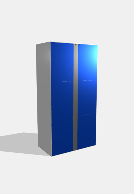 Камера хранения на 6 ячеек с электронным управлением, дополнительная секция, 2170×1090×600 мм