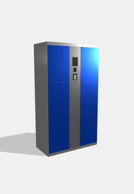 Камера хранения на 6 ячеек с электронным управлением, основная секция, 2170×1230×600 мм