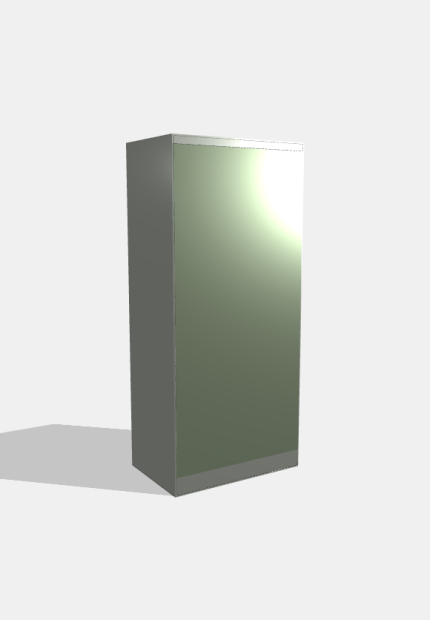 Однодверный односекционный шкаф, 850×550×1850 мм