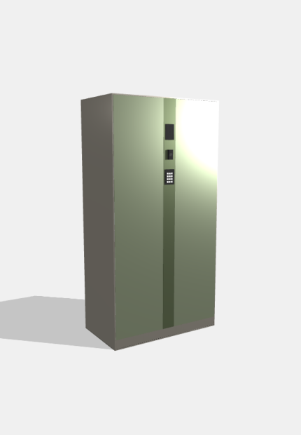 Шкаф для одежды, 2 вертикальные секции с секцией управления, 1790×920×513 мм