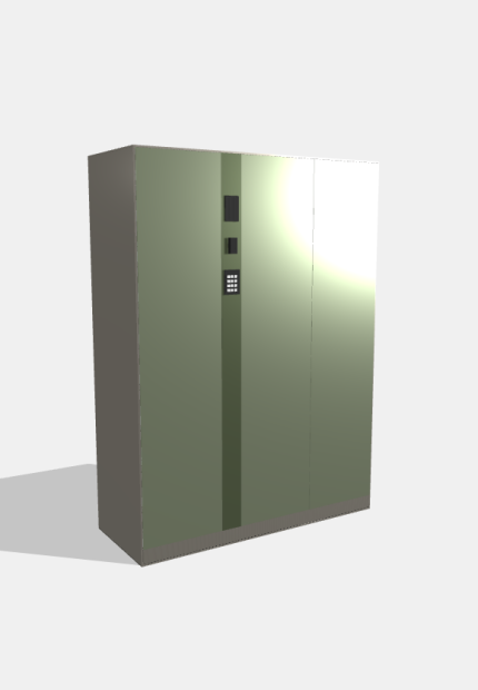 Шкаф для одежды, 3 вертикальные секции с секцией управления, 1790×1320×513 мм