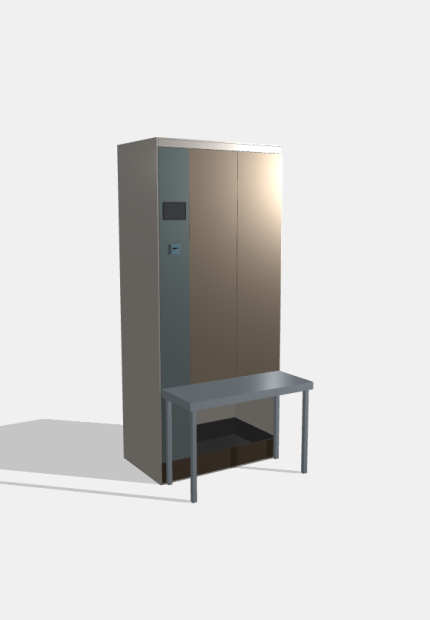 Шкаф со скамьёй для раздевалки, 900×500×1980 мм