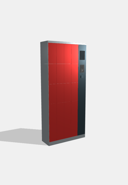 Шкаф зарядки телефонов с терминалом оплаты, 20 ячеек, 1720×320×2060 мм